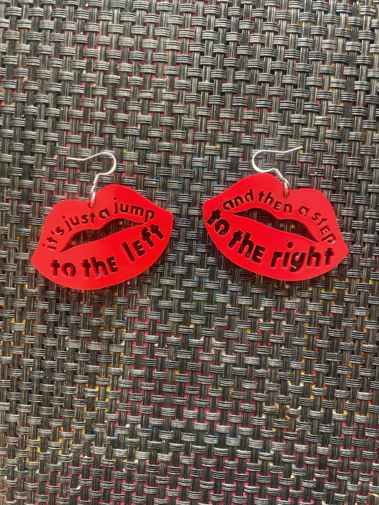 red lip earrings